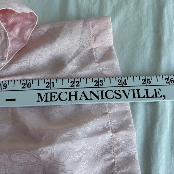 Vintage JL Plum Silky Damask Shell Pink High Neck Blouse - Picture 14 of 14